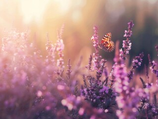 Butterfly on Purple Flower
