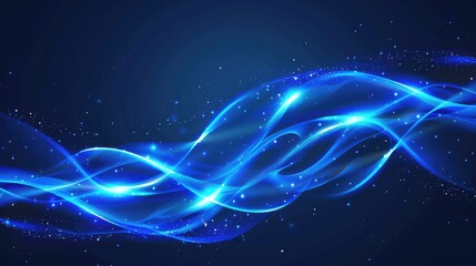 Obraz premium Blue glowing curve in space