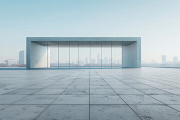 Fototapeta premium Modern buildings by the lake. The modern urban skyline is in the background. 