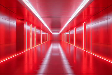 Empty hall of modern architectures，The corridor inside the house。
