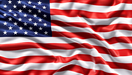 Obraz premium Waving bright flag of USA
