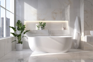 Fototapeta premium Modern Bathroom in a New York Luxury Apartment