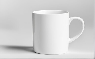 Obraz premium white glass mug mockup on white background