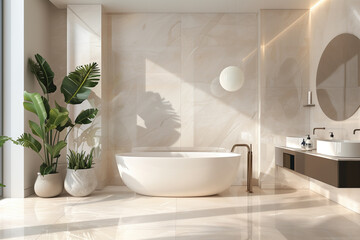 Fototapeta premium Modern Bathroom in a New York Luxury Apartment