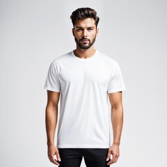 white t-shirt mockup isolated white background