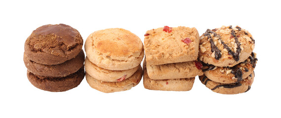 Cookies with nuts biscuits isolated on transparent background