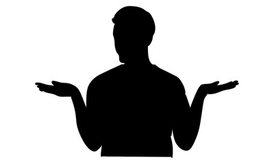 silhouette of thinking man vector illustration