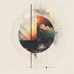 Stylized Geometric Representation of Earth s Layers in Minimalist Abstract Design