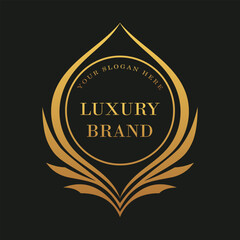 luxurious gold-colored logo with ornaments