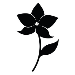 A Flower vector art illustration, flower icon silhouette, white background