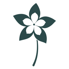 A Flower vector art illustration, flower icon silhouette, white background