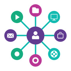 a set of Connections icon, Connections icon set, various style set pack