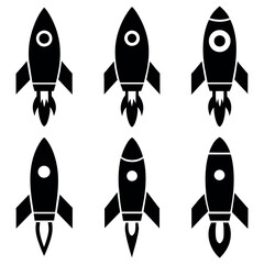 a set of Rocket icon vector art illustration