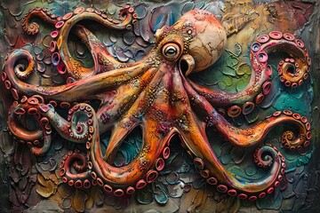 Fototapeta premium octopus native art 