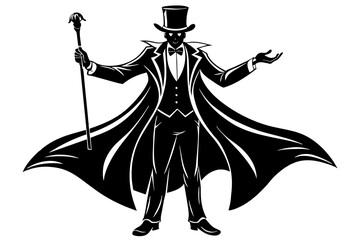 magician silhouette vector illustration