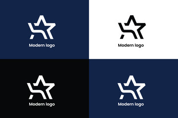 letter s logo, letter s and star sign iconic logo, letter a and star icon logo, logomark