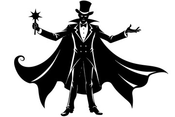 magician silhouette vector illustration