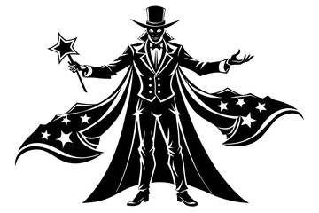 magician silhouette vector illustration