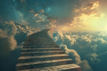 fantasy staircase to the sky by generative ai