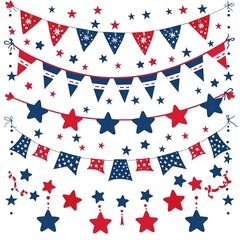Obraz premium Festive Red, white, and blue decorations with Stars and stripes