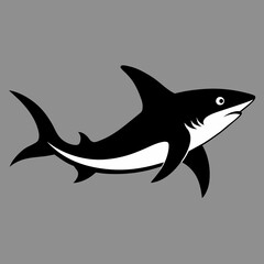 Obraz premium Blacktip shark runs icon vector illustration. 