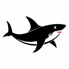          Blacktip shark runs icon vector illustration.
