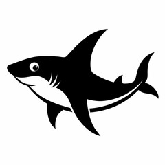 Obraz premium Blacktip shark runs icon vector illustration. 