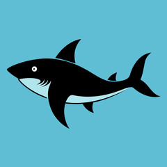          Blacktip shark runs icon vector illustration.
