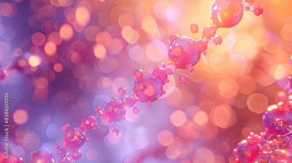 Poster Abstract molecular transparent background in science and technology.