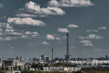 Berlin - Skyline - Cloud - Background - Funkturm - Fernsehturm - Concept - City - Hauptstadt -...
