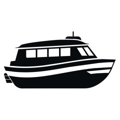 river water taxi flat style silhouette, a water taxi silhouette, isolated white background