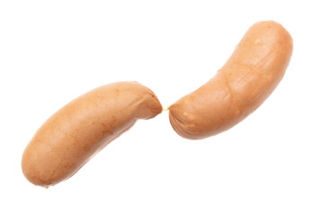 Meat sausages isolated on white background