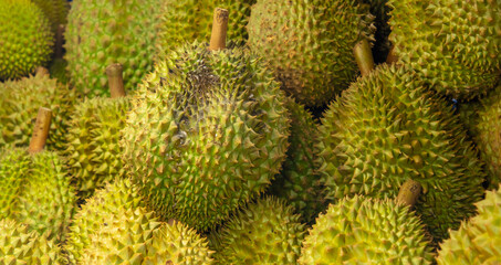 Durians on the market as a background