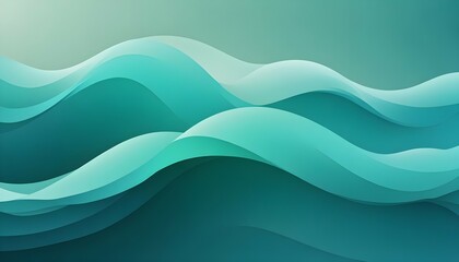 Fototapeta premium Generate an abstract vector background with smooth, gradient color waves in shades of teal and emerald, evoking the tranquility of ocean waves.