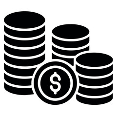 Stack of coin icon vector art illustration, a set of coin icon flat style illustration