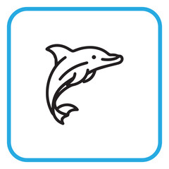 line art dolphin design, simple design