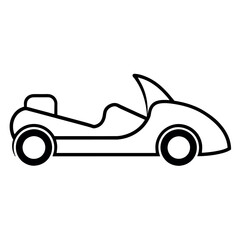 stylish go cart silhouette, isolated white background