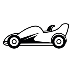 stylish go cart silhouette, isolated white background