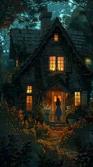The witchs cottage in the woods