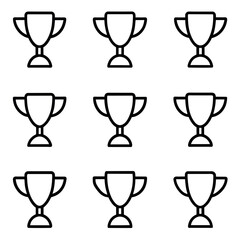 Sports Trophy Icon vector set illustration, This is a Trophy icon illustration