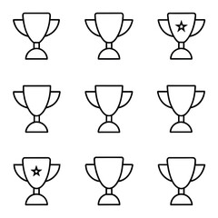 Sports Trophy Icon vector set illustration, This is a Trophy icon illustration