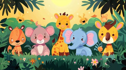 Naklejka premium Animal World Illustration 