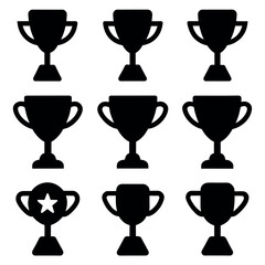 Sports Trophy Icon vector set illustration, This is a Trophy icon illustration