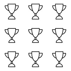 Sports Trophy Icon vector set illustration, This is a Trophy icon illustration