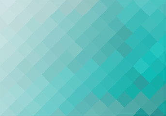 Fototapeta premium Dark tosca mosaic pixel background with copy space. Gradient abstract tile background. Rectangular check pattern.