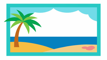Obraz premium tranquil frame featuring ocean waves, sandy beach, for relaxation or vacation-themed content, space for copy