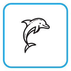 line art dolphin design, simple design