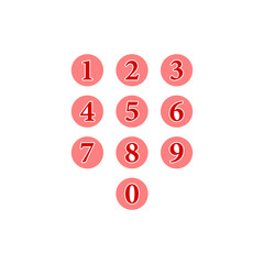 Set Of Numbers font icon buttons