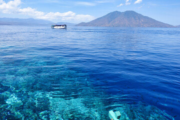 Indonesia Alor Island - Reef edge and local ferry