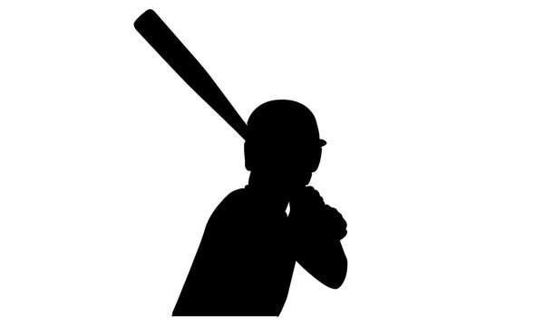 recommend clip art: silhouette of baseball player vector illustration